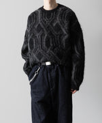 画像をギャラリービューアに読み込む, 【ANTHEM A】ALPACA WOOL INTASIA KNIT PULLOVER - BLACK
