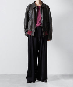 ANTHEM A / アンセムエー】SILKY VISCOSE 2TUCK FLARE EASY PANTS
