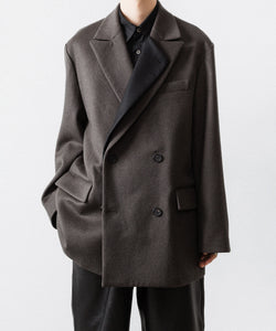 ssstein / シュタイン】OVERSIZED DOUBLE LAPELED JACKET - GREY