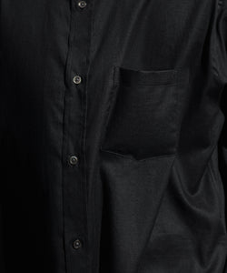 ssstein / シュタイン】COTTON SILK OVERSIZED PLACKET SHIRT - BLACK