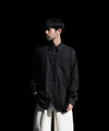 【ssstein】COTTON SILK OVERSIZED PLACKET SHIRT - BLACK