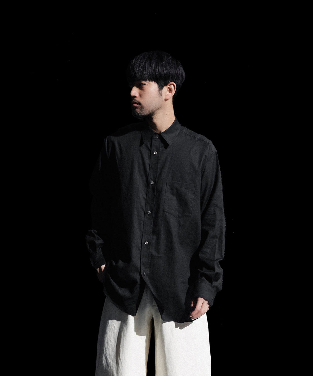 ssstein(シュタイン)のCOTTON SILK OVERSIZED PLACKET SHIRT - BLACKの公式通販サイトsession福岡セレクトショップ