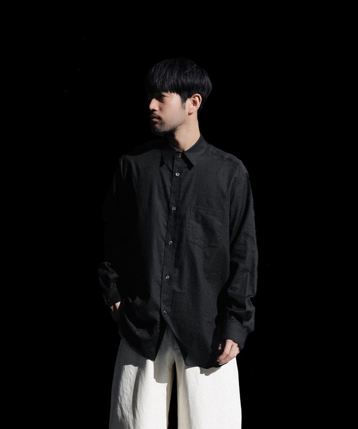 ssstein(シュタイン)のCOTTON SILK OVERSIZED PLACKET SHIRT - BLACKの公式通販サイトsession福岡セレクトショップ