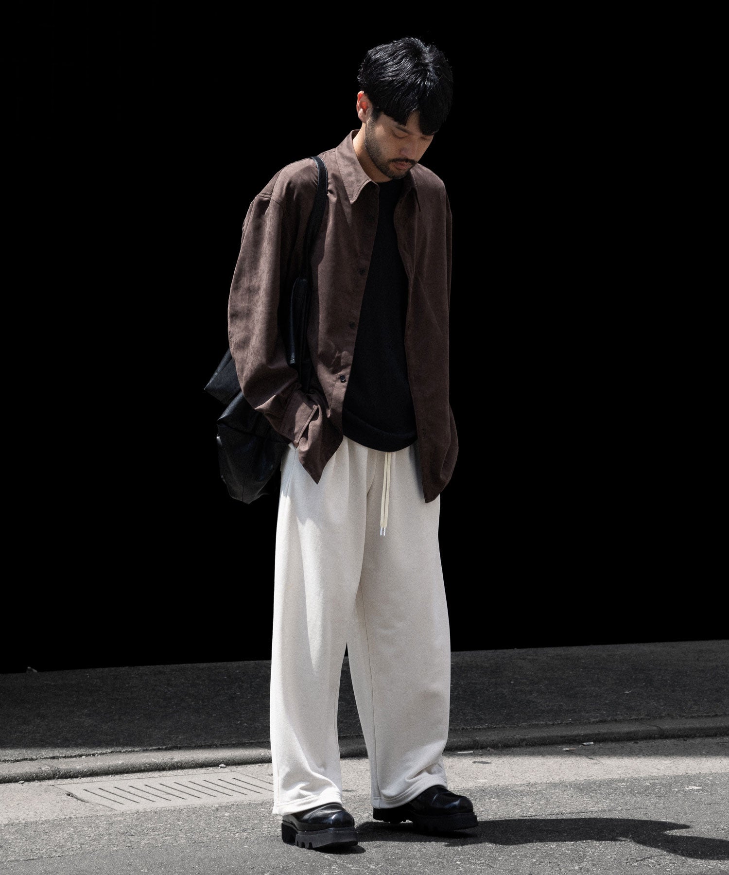 VEIN ヴェインのSYNTHETIC SUEDE LEATHER L/S SHIRT - BROWNの公式通販サイトsession福岡セレクトショップ