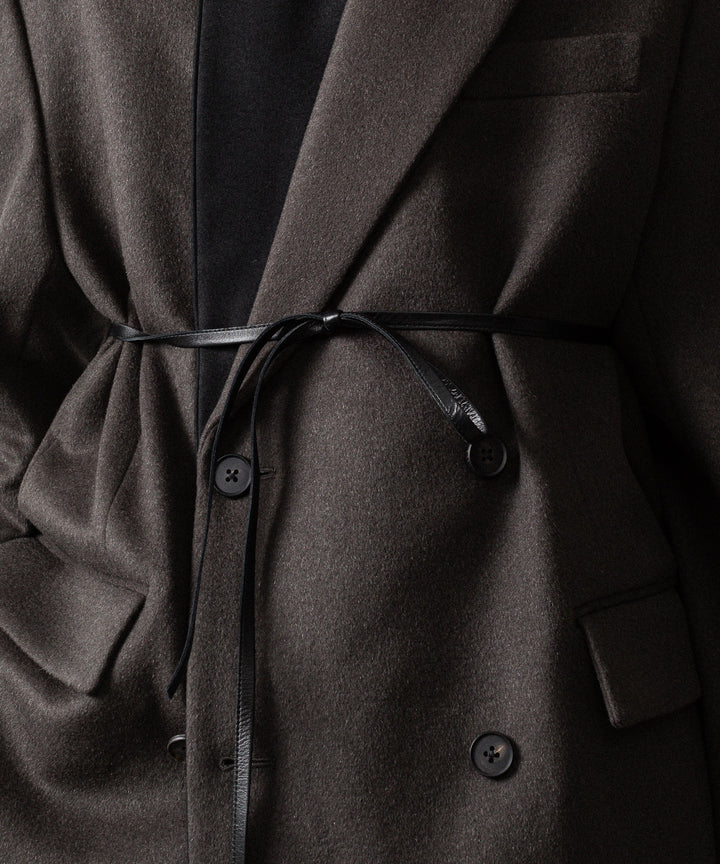 【ssstein】OVERSIZED DOUBLE LAPELED JACKET - GREY KHAKI
