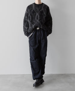 【ANTHEM A】ALPACA WOOL INTASIA KNIT PULLOVER - BLACK