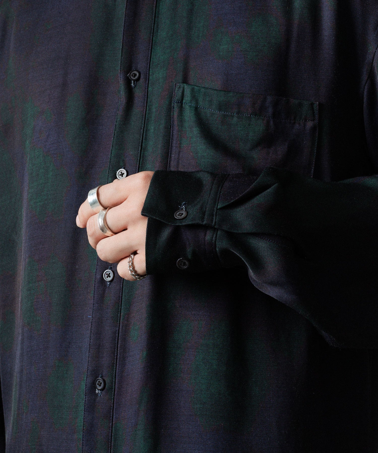 ANTHEM A-アンセムエーのLAYER PATTERN PRINTED SHIRTのFOG NAVY 公式通販サイトsession福岡セレクトショップ