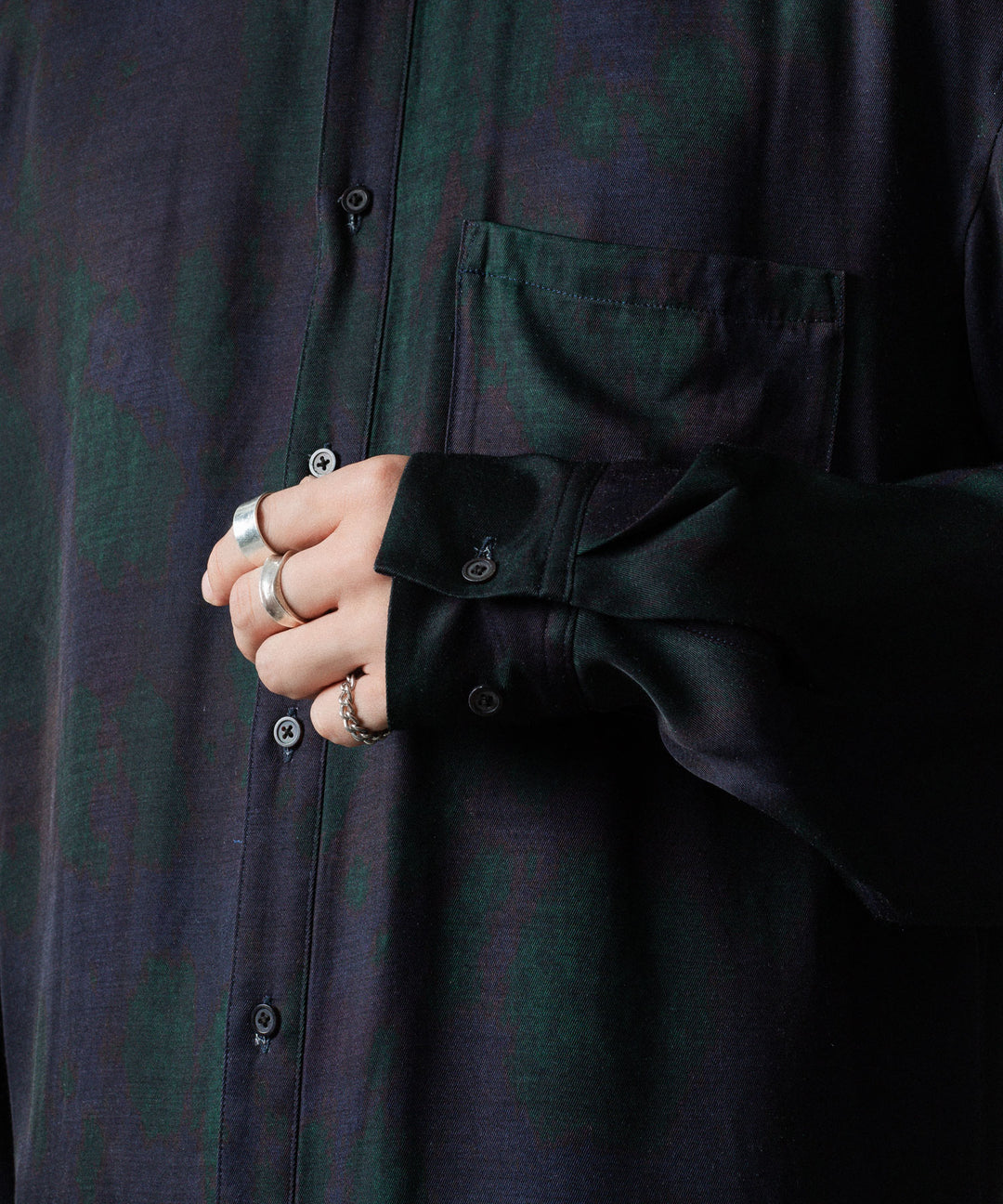 ANTHEM A-アンセムエーのLAYER PATTERN PRINTED SHIRTのFOG NAVY 公式通販サイトsession福岡セレクトショップ