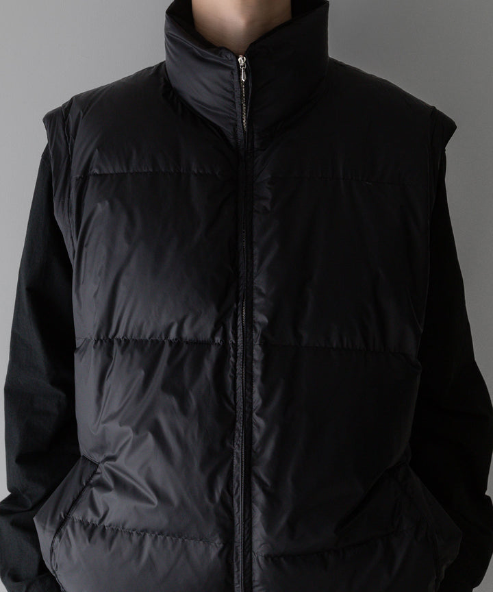 【stein】DETACHABLE SLEEVES CROPPED DOWN JACKET - BLACK