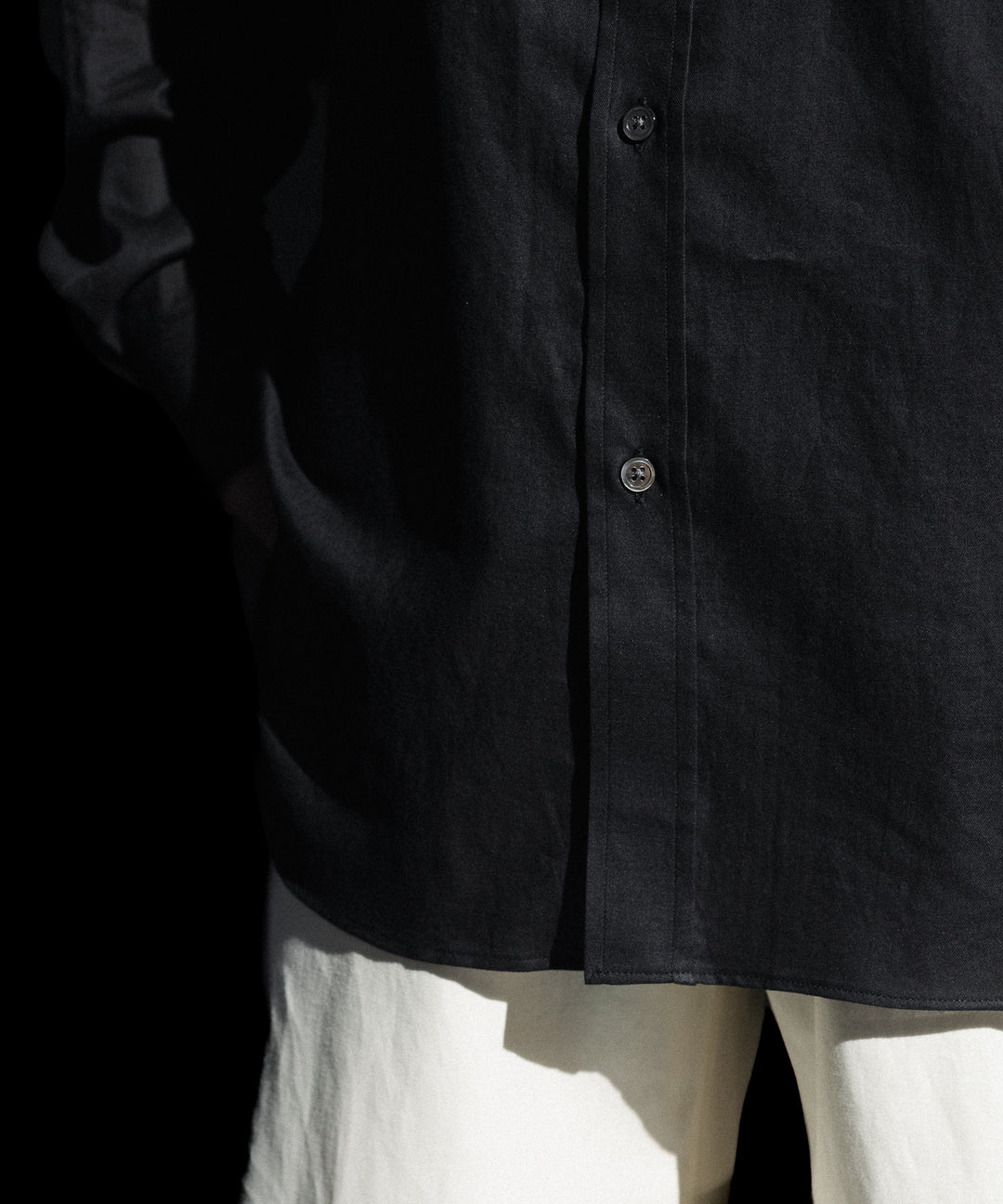 ssstein(シュタイン)のCOTTON SILK OVERSIZED PLACKET SHIRT - BLACKの公式通販サイトsession福岡セレクトショップ