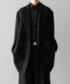 【ssstein】OVERSIZED PEAK LAPEL LONG JACKET - BLACK