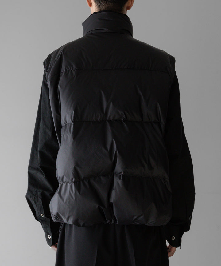 【stein】DETACHABLE SLEEVES CROPPED DOWN JACKET - BLACK