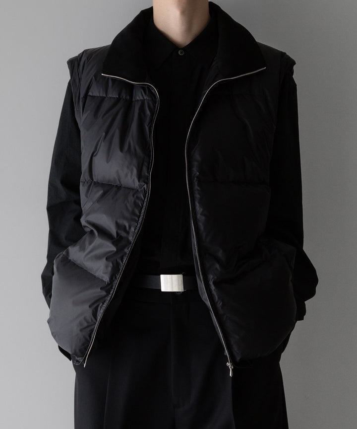 【stein】DETACHABLE SLEEVES CROPPED DOWN JACKET - BLACK