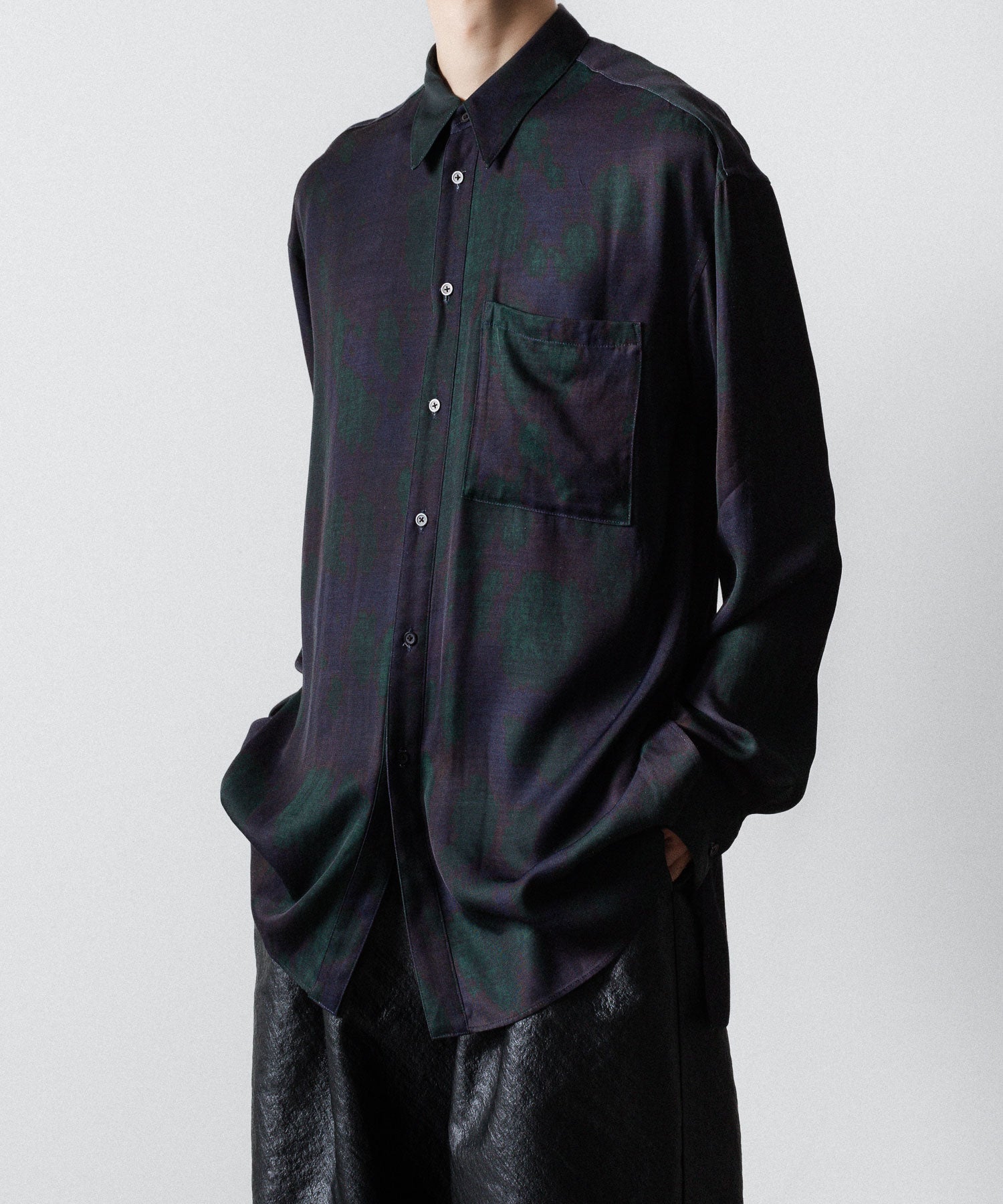 ANTHEM A-アンセムエーのLAYER PATTERN PRINTED SHIRTのFOG NAVY 公式通販サイトsession福岡セレクトショップ