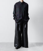 画像をギャラリービューアに読み込む, ANTHEM A-アンセムエーのLEATHER LIKE 2TUCK WIDE PANTSのBLACK公式通販サイトsession福岡セレクトショップ
