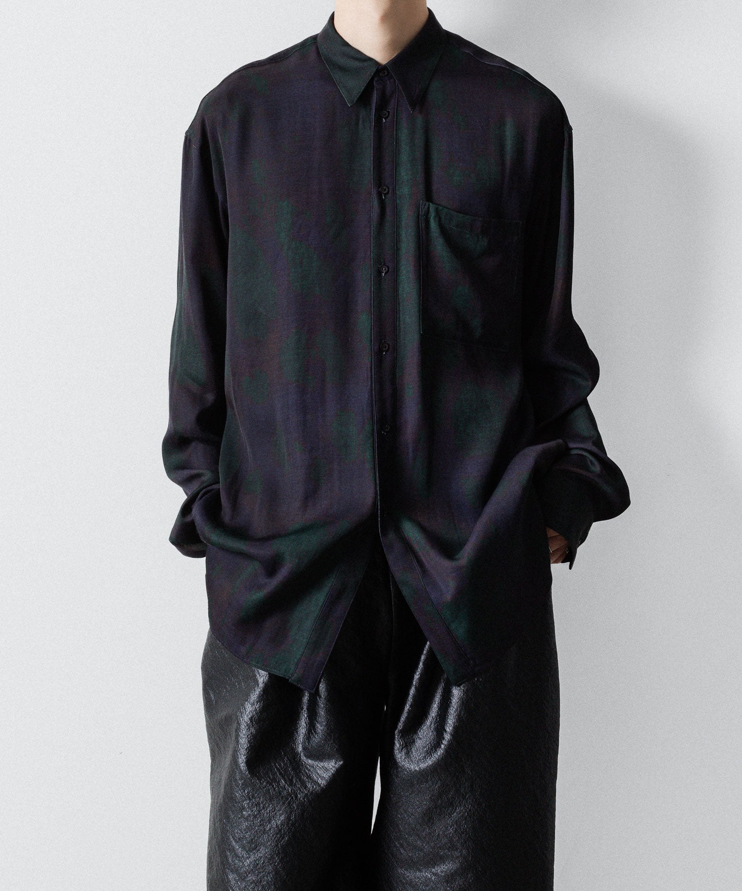 ANTHEM A-アンセムエーのLAYER PATTERN PRINTED SHIRTのFOG NAVY 公式通販サイトsession福岡セレクトショップ