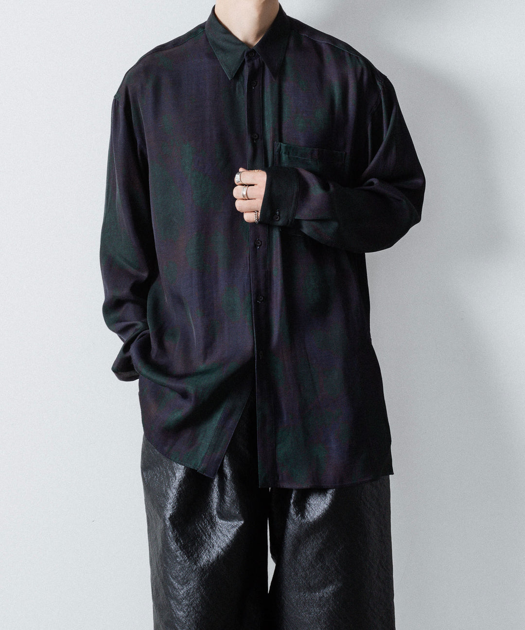 ANTHEM A-アンセムエーのLAYER PATTERN PRINTED SHIRTのFOG NAVY 公式通販サイトsession福岡セレクトショップ
