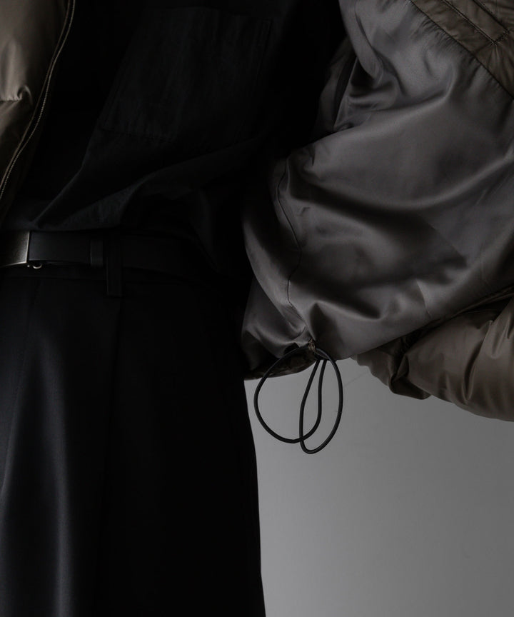 【stein】DETACHABLE SLEEVES CROPPED DOWN JACKET - MILITARY KHAKI