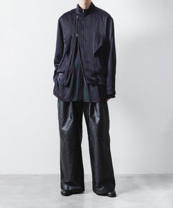 ANTHEM A / アンセムエー】FROSTING SATIN RIDING JACKET - NAVY