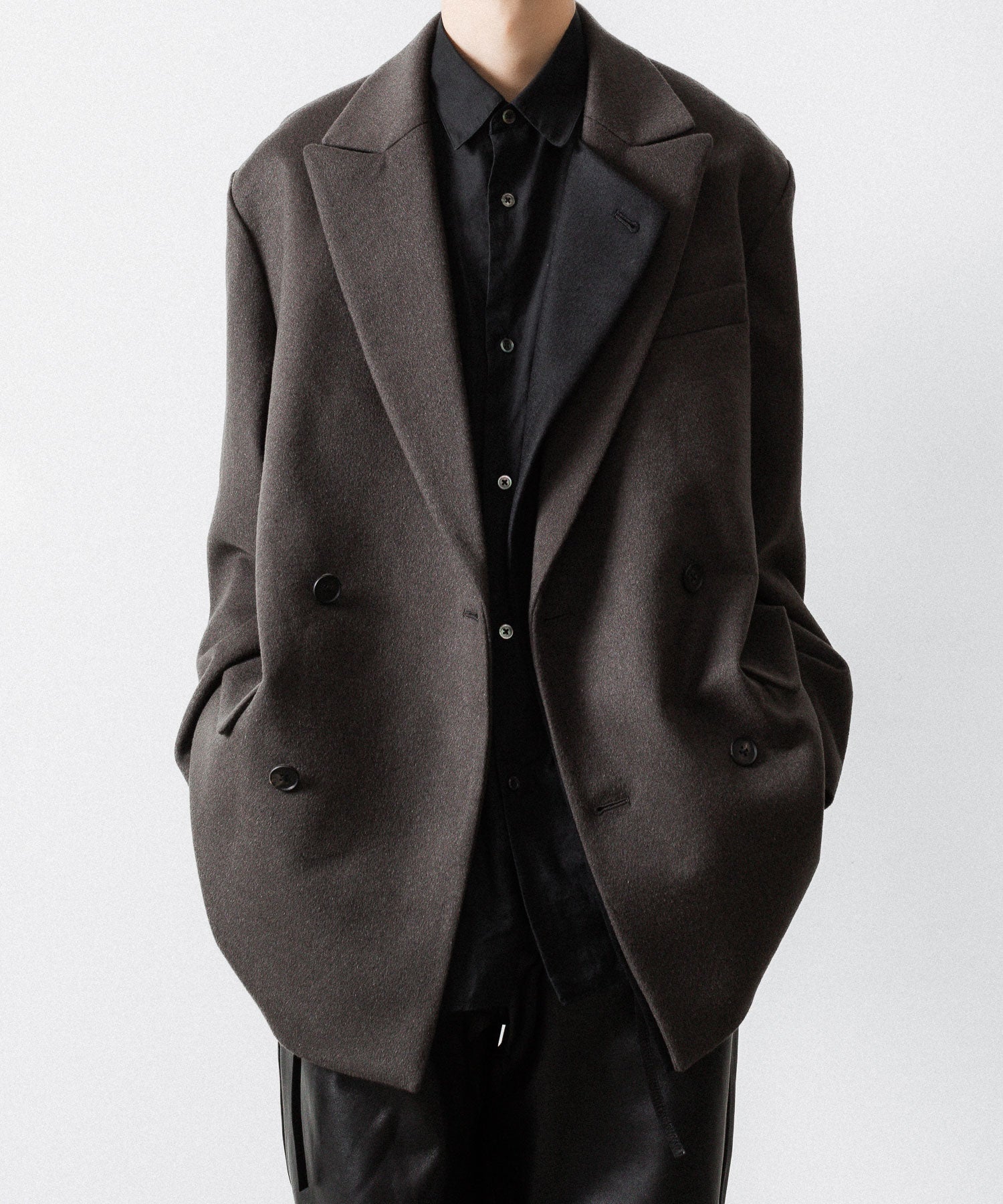 ssstein / シュタイン】OVERSIZED DOUBLE LAPELED JACKET - GREY