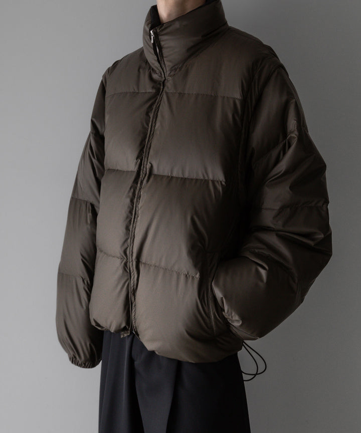 【stein】DETACHABLE SLEEVES CROPPED DOWN JACKET - MILITARY KHAKI
