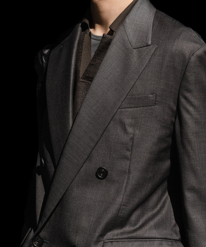 ssstein(シュタイン)のEXTRA FINE WOOL DOUBLE BREASTED BLAZER - BROWN GREYの公式通販サイトsession福岡セレクトショップ