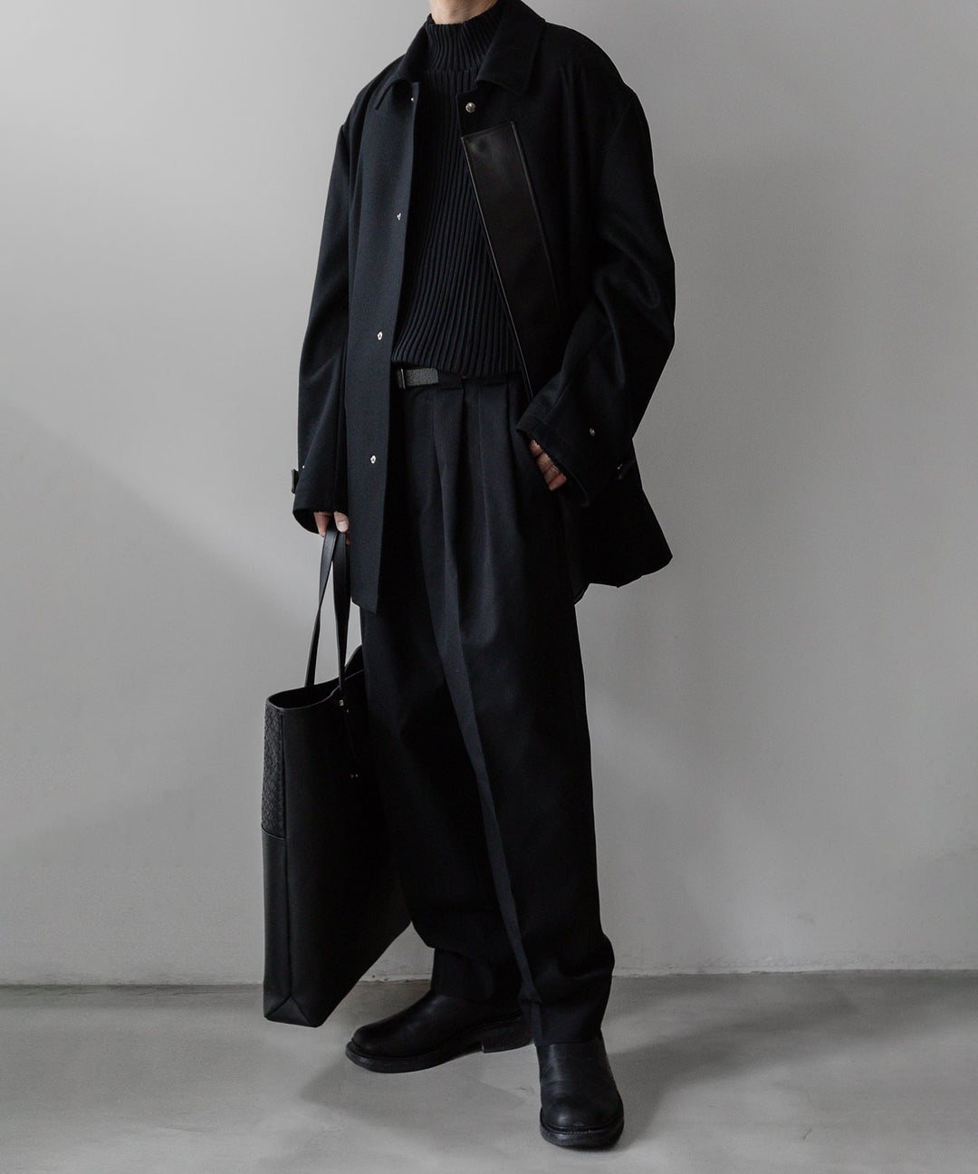 stein(シュタイン)の23AWコレクションOBLIQUE PATTERNED KNIT LSのBLACK