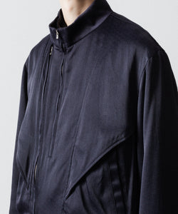 ANTHEM A / アンセムエー】FROSTING SATIN RIDING JACKET - NAVY