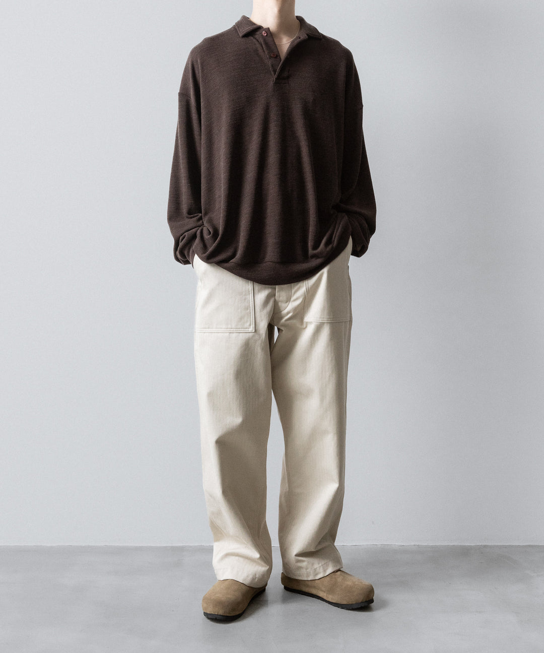 INTÉRIM(インテリム)のHYPER BIG MELANGE DOUBLE PIQUE JERSEY LONG POLO SHIRT - MOLEの公式通販サイトsession福岡セレクトショップ