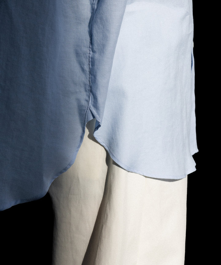 【ssstein】COTTON SILK OVERSIZED PLACKET SHIRT - SAX