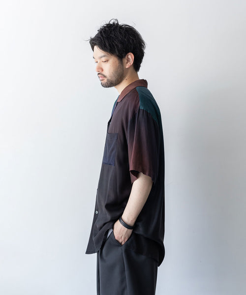 stein / シュタイン】OVERSIZED CUPRO OPEN COLLAR SS SHIRT