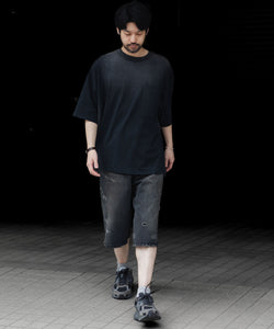 INTÉRIM/インテリム】 VINTAGE FADE BLACK HYPER BIG POCKET T-SHIRT