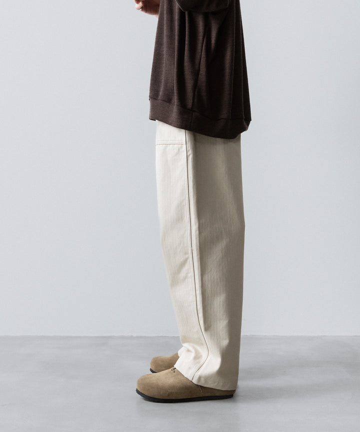 【INTÉRIM】ORGANIC COTTON HBT TWILL BAKER PANTS - IVORY