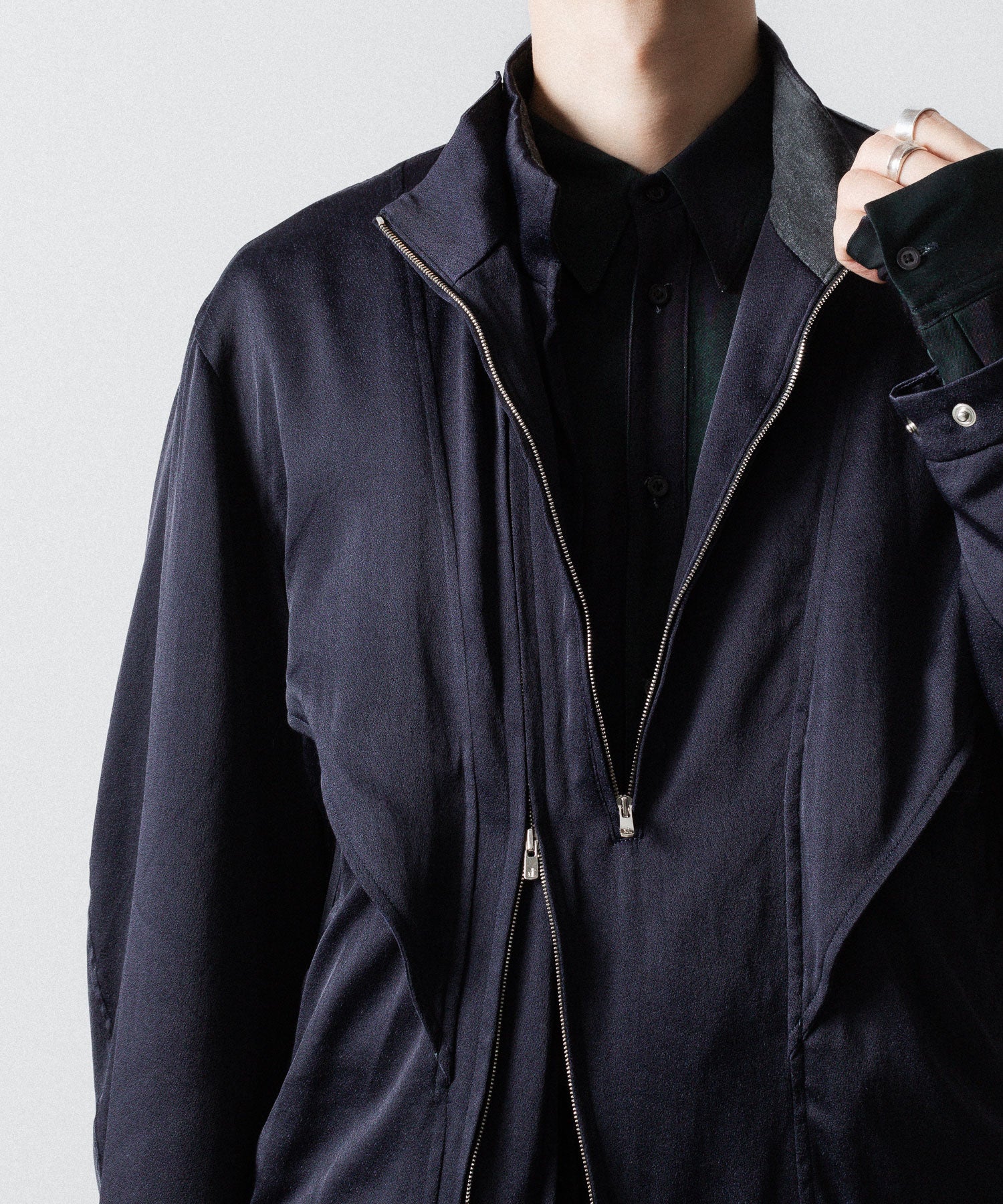 ANTHEM A アンセムエー FROSTING SATIN RIDING JACKETのNAVY公式通販サイトsession福岡セレクトショップ