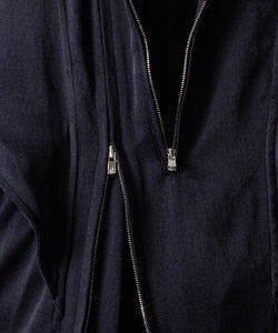 ANTHEM A / アンセムエー】FROSTING SATIN RIDING JACKET - NAVY