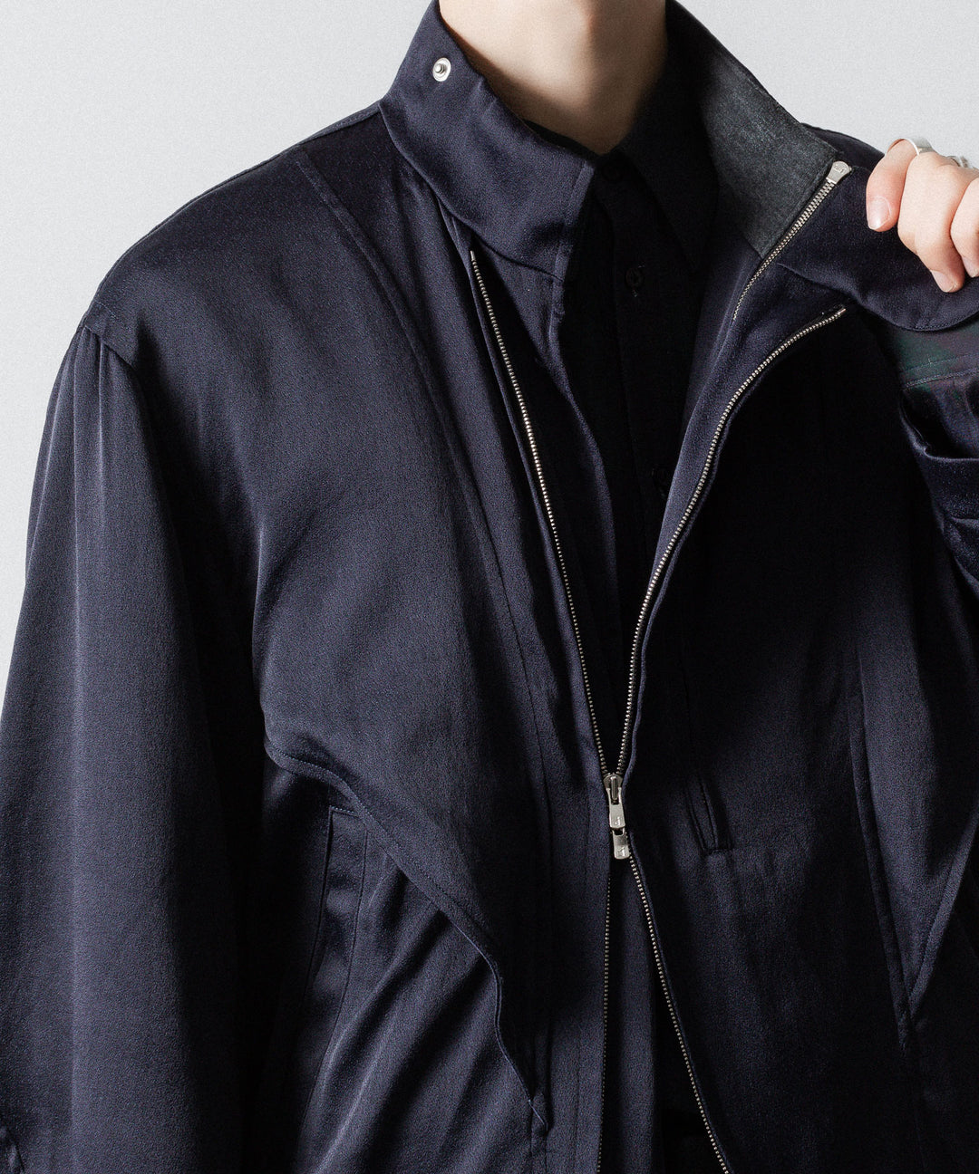 ANTHEM A アンセムエー FROSTING SATIN RIDING JACKETのNAVY公式通販サイトsession福岡セレクトショップ