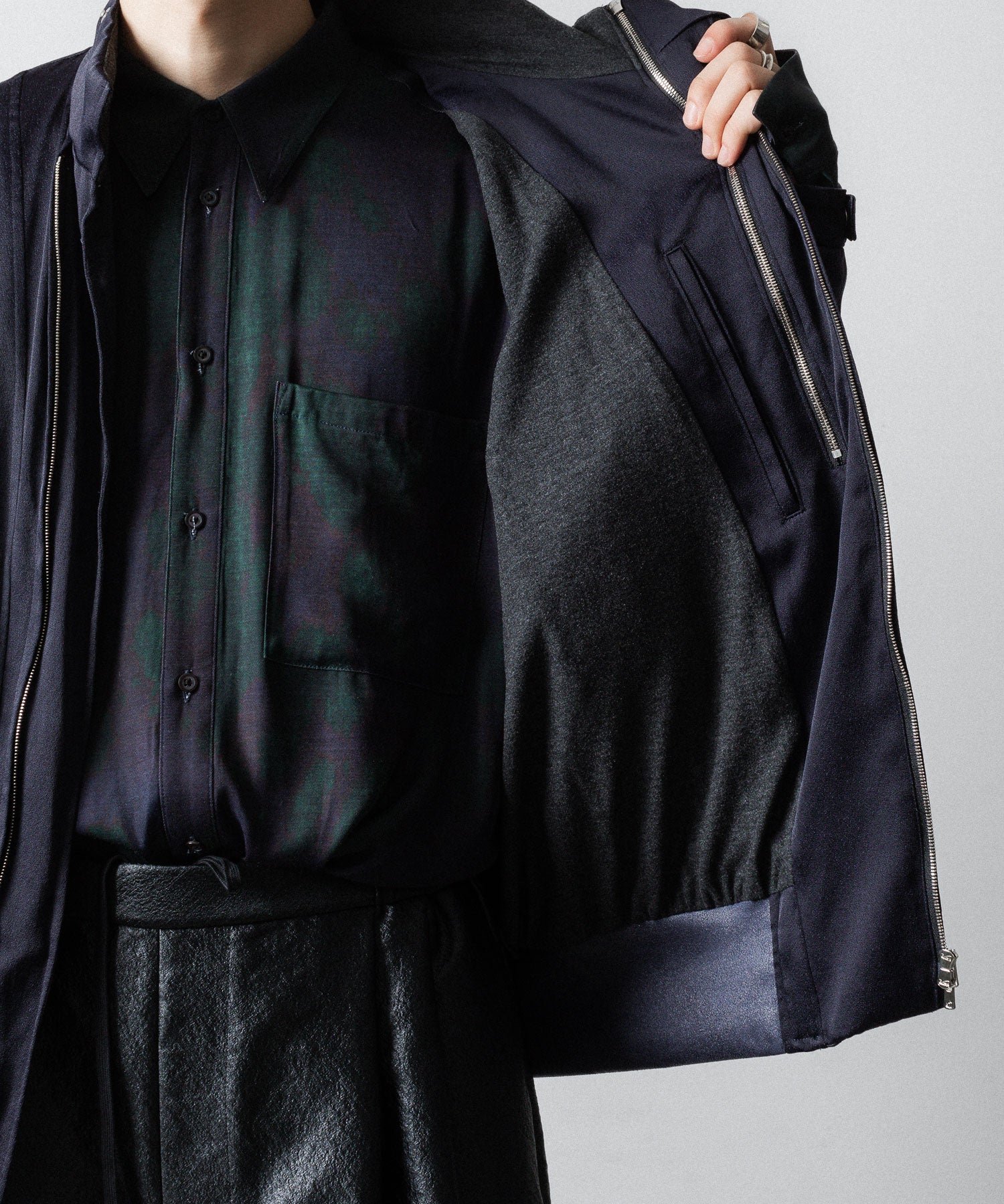 ANTHEM A アンセムエー FROSTING SATIN RIDING JACKETのNAVY公式通販サイトsession福岡セレクトショップ