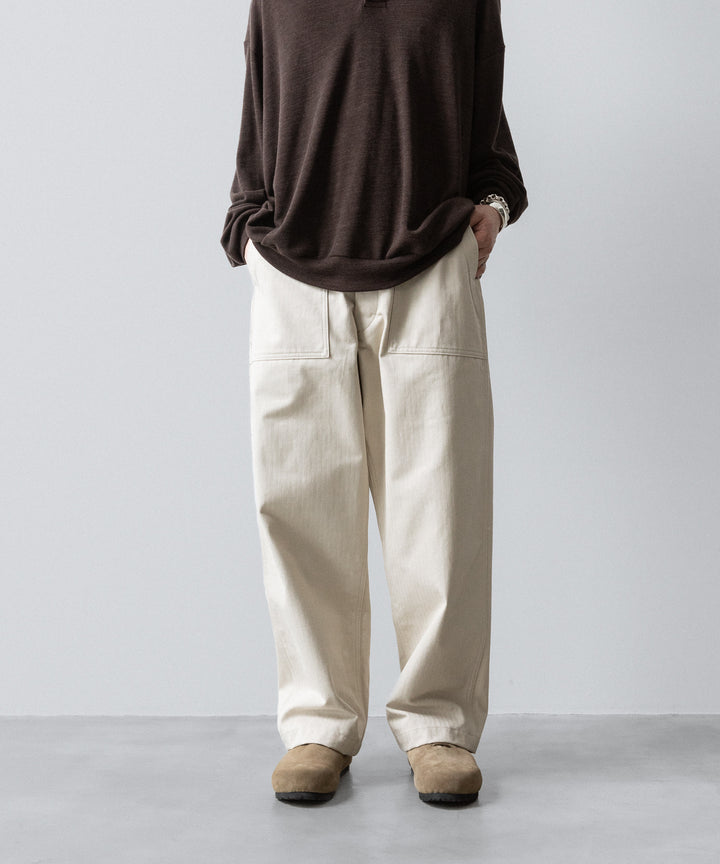【INTÉRIM】ORGANIC COTTON HBT TWILL BAKER PANTS - IVORY