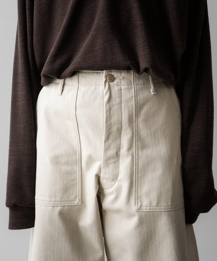 【INTÉRIM】ORGANIC COTTON HBT TWILL BAKER PANTS - IVORY