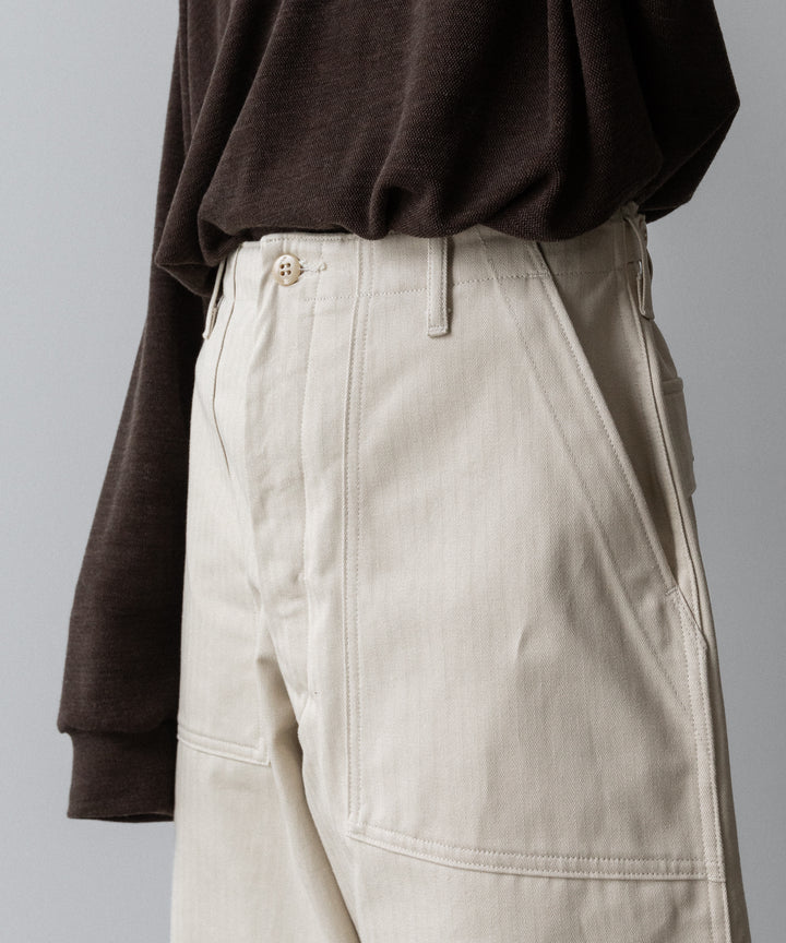 【INTÉRIM】ORGANIC COTTON HBT TWILL BAKER PANTS - IVORY