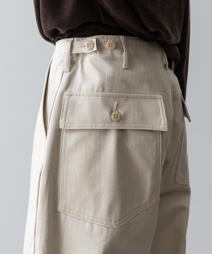 【INTÉRIM】ORGANIC COTTON HBT TWILL BAKER PANTS - IVORY