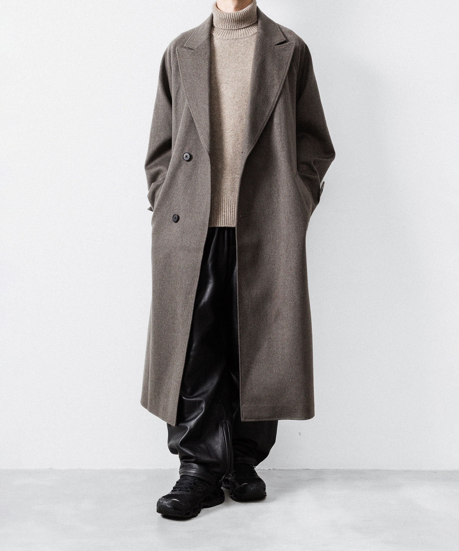 【ssstein】EXTRA FINE WOOL WARM KNIT TURTLE NECK LS - BEIGE