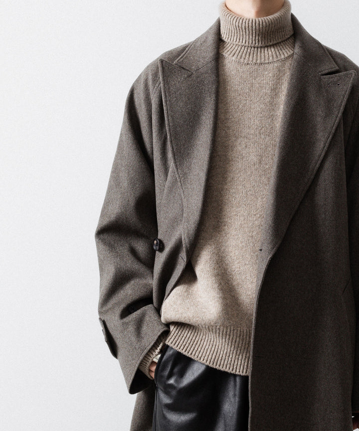 【ssstein】EXTRA FINE WOOL WARM KNIT TURTLE NECK LS - BEIGE