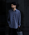 【KANEMASA PHIL.】PENCIL STRIPE DRESS JERSEY SHIRT - NAVY SP