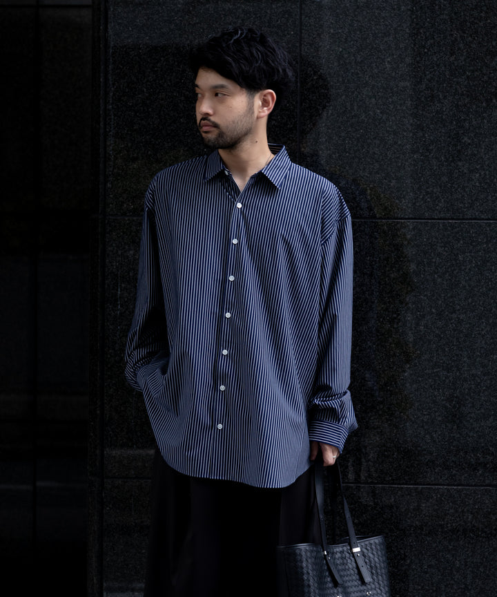 【KANEMASA PHIL.】カネマサのPENCIL STRIPE DRESS JERSEY SHIRT - NAVY SPの公式通販session福岡セレクトショップ