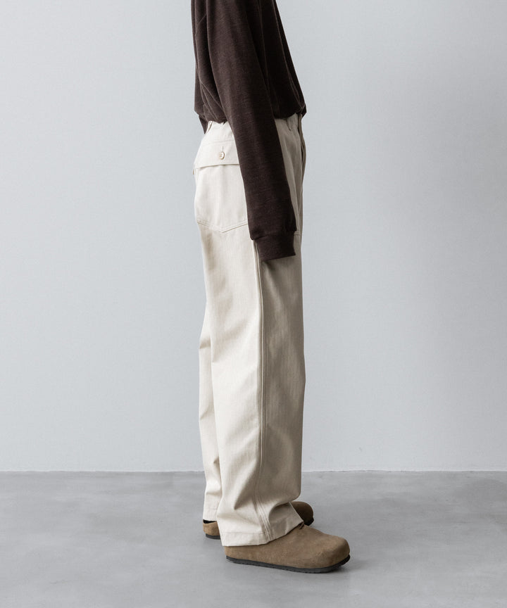 【INTÉRIM】ORGANIC COTTON HBT TWILL BAKER PANTS - IVORY