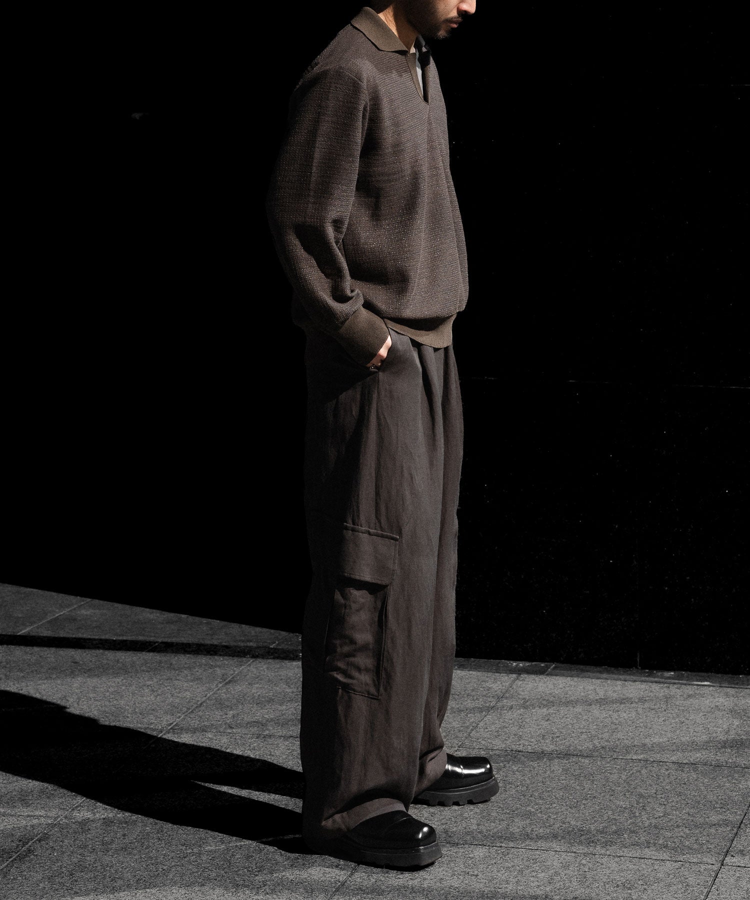 ssstein / シュタイン】SLUB COTTON KNIT SKIPPER LS - KHAKI | 公式