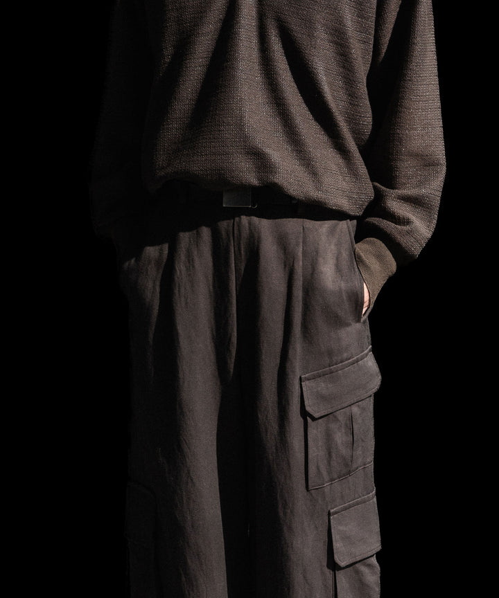 【ssstein】SLUB COTTON KNIT SKIPPER LS - KHAKI