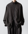 【ssstein】WOOL/SILK SHIRRED LIGHT ZIP JACKET - DARK CHARCOAL