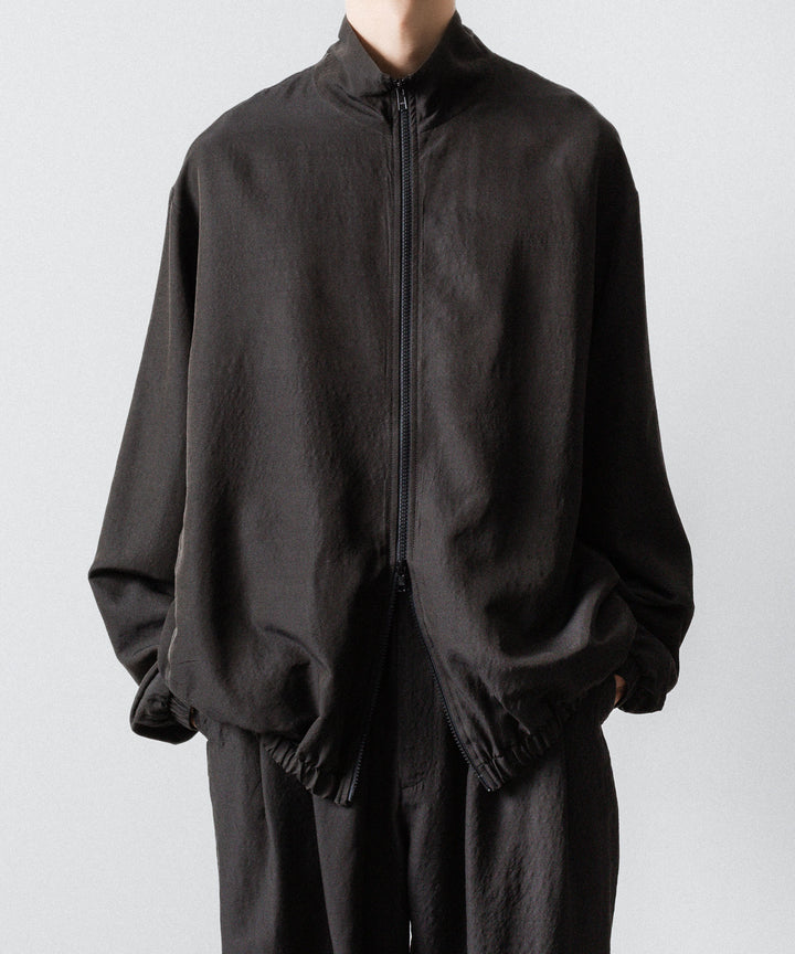ssstein(シュタイン)のWOOL/SILK SHIRRED LIGHT ZIP JACKET - DARK CHARCOALの公式通販サイトsession福岡セレクトショップ